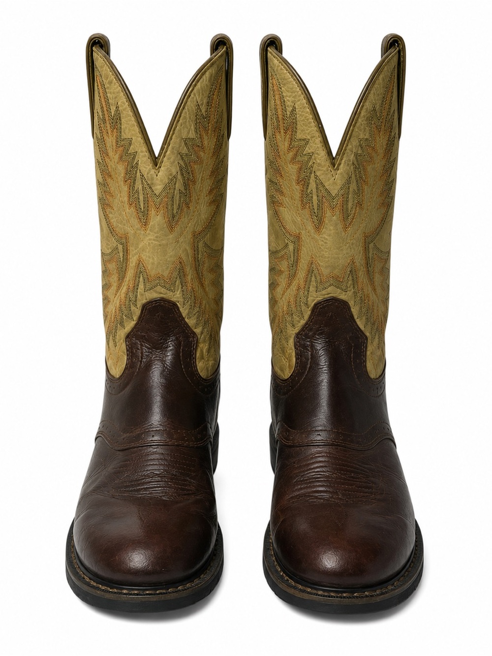 Justin Mens Superintendent 11”  Workboots Golden Brown Size 8.5 Western Boots